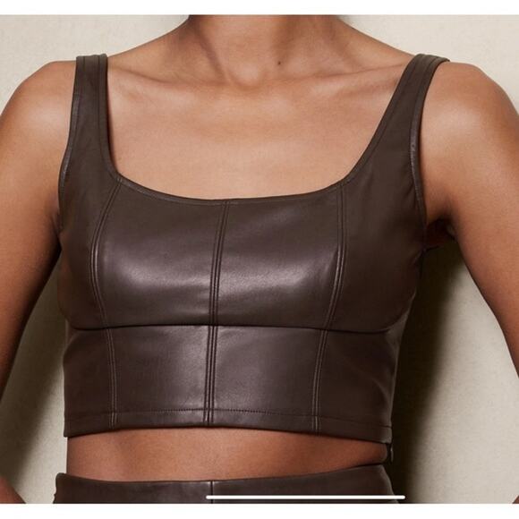 Banana Republic Tops - Banana Republic Faux Leather Cropped Tank Top